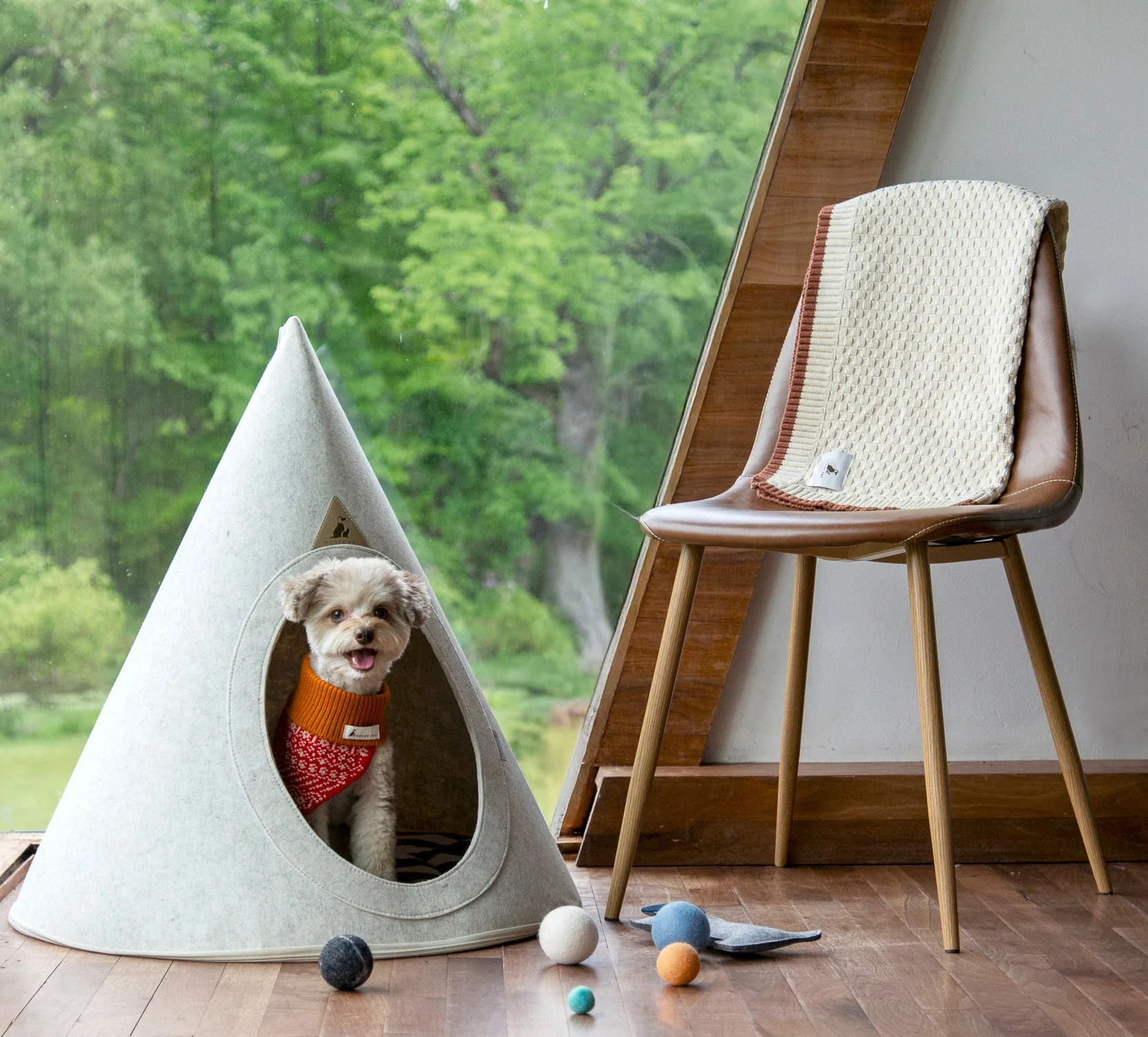 Nooee Pet Cave Buddy (L) – Cream/Brown - Image 2