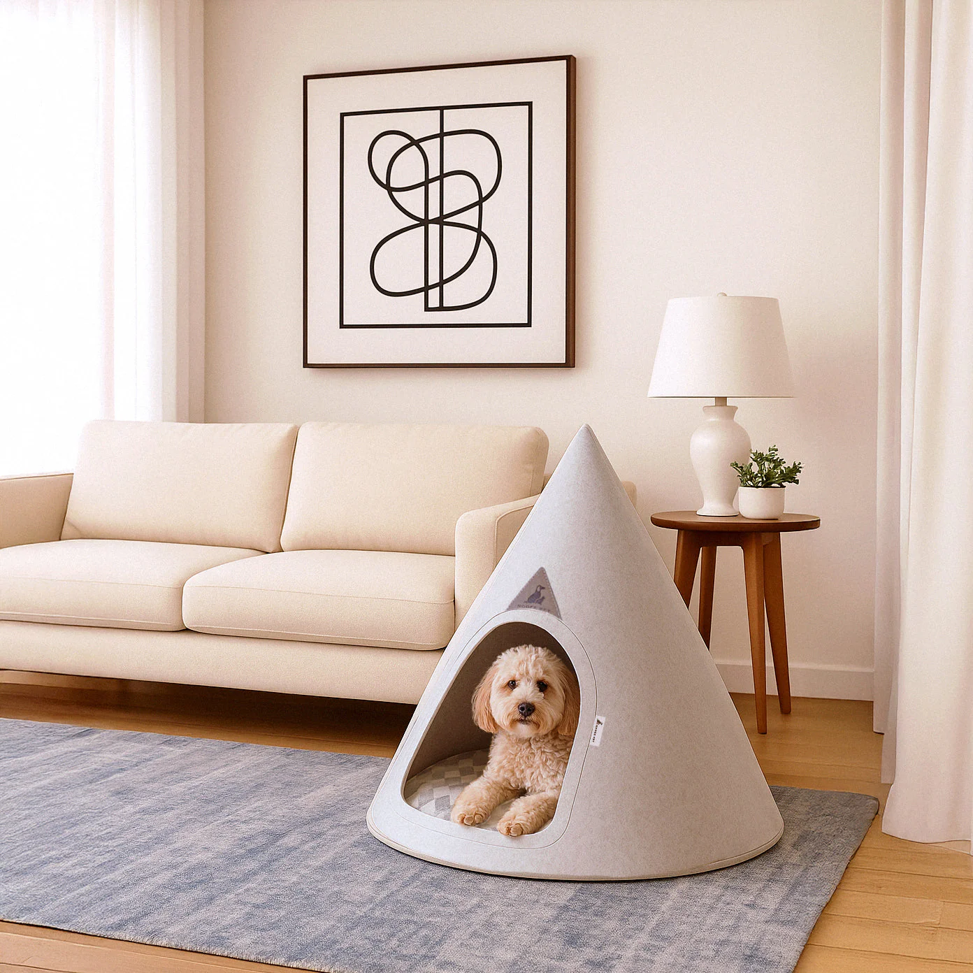 Nooee Pet Cave Molly (XL) – Cream/Brown - Image 2