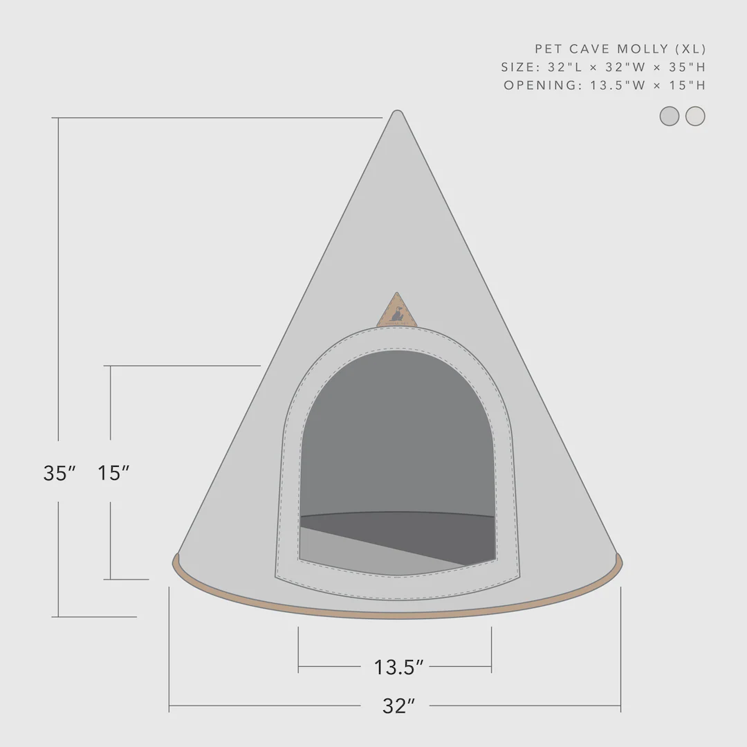 Nooee Pet Cave Molly  (XL) – Gray - Image 8