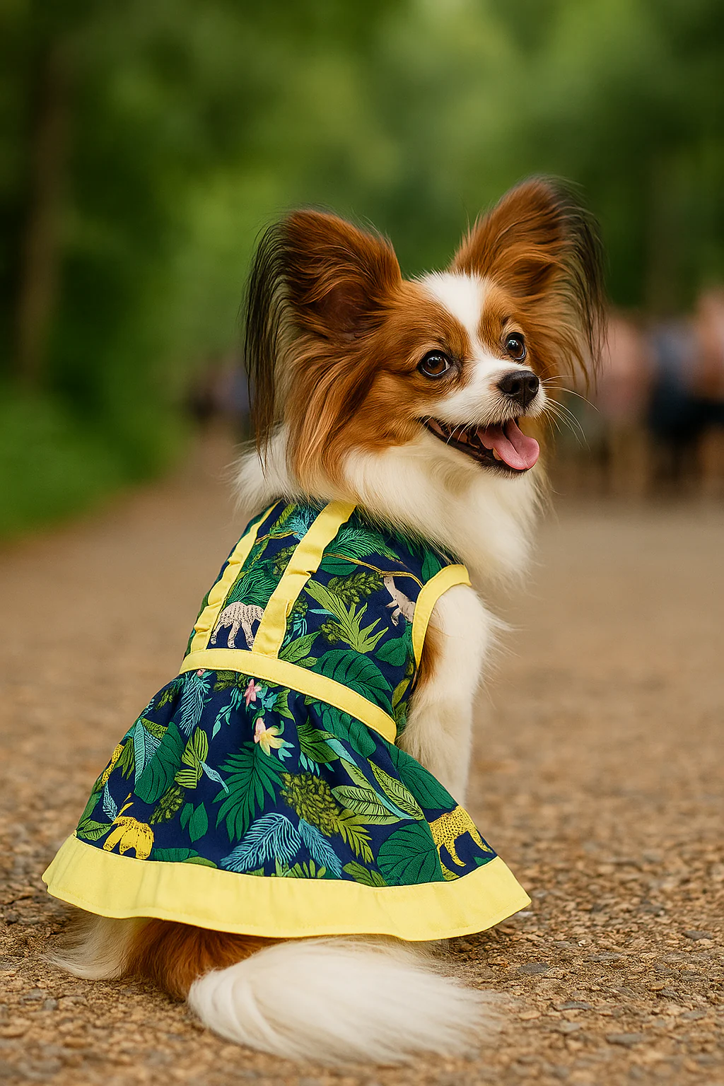 Parisian Pet 'Amazonia Dress' for Dogs and Cats, Tropical Jungle Print - Saint Patrick's Day - Image 3