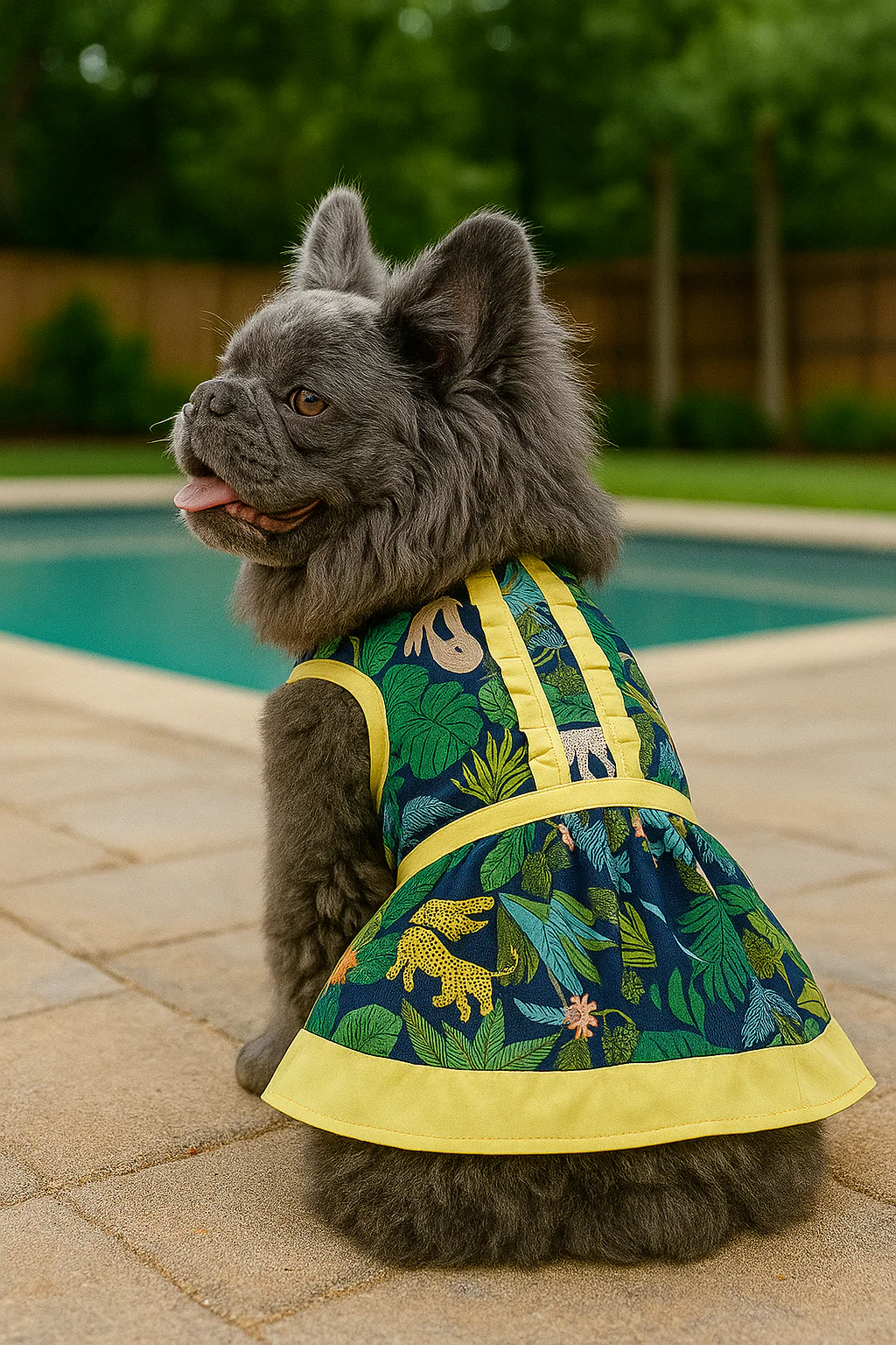 Parisian Pet 'Amazonia Dress' for Dogs and Cats, Tropical Jungle Print - Saint Patrick's Day - Image 4