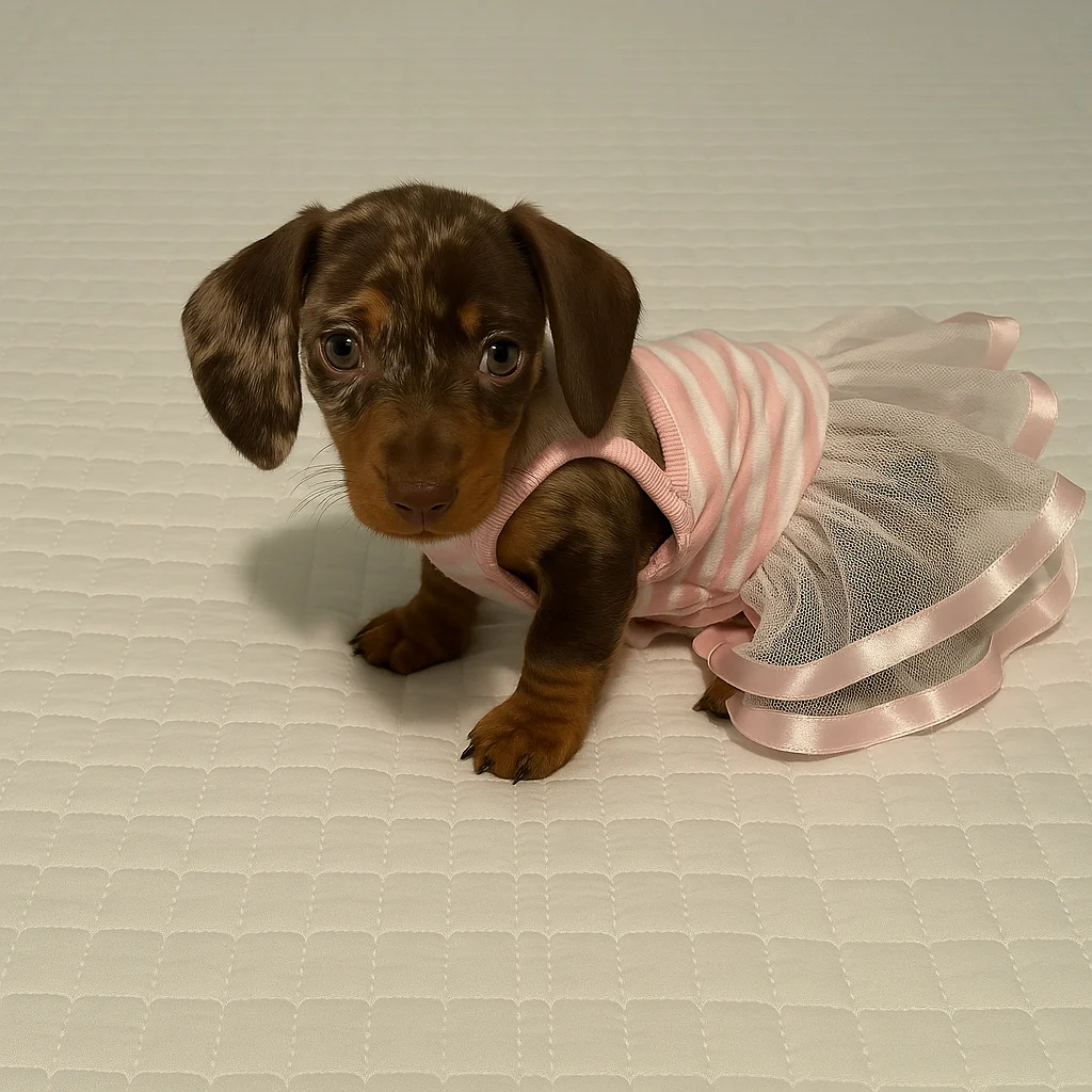 Parisian Pet 'Ballerina Dress' Dog & Cat Shirt – Unique Floral Pet Dress, Perfect for Summer - Pink and White Stripes-Valentine's Day - Image 3