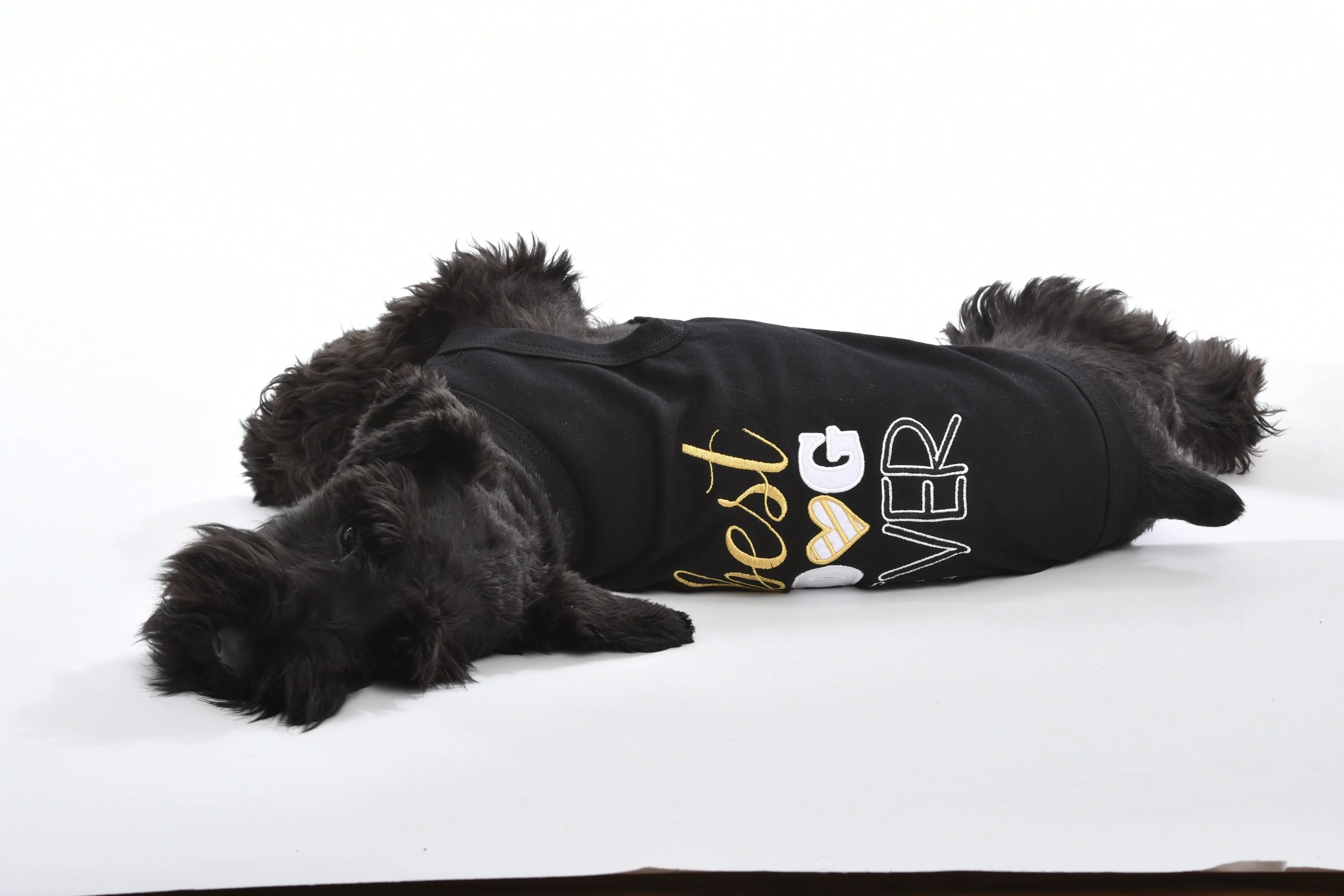 Parisian Pet 'Best Dog Ever' Cute Slogan Dog T-Shirt – Premium Cotton Pet Wear for Small Dogs & Cats, Black-Valentine's Day - Image 4