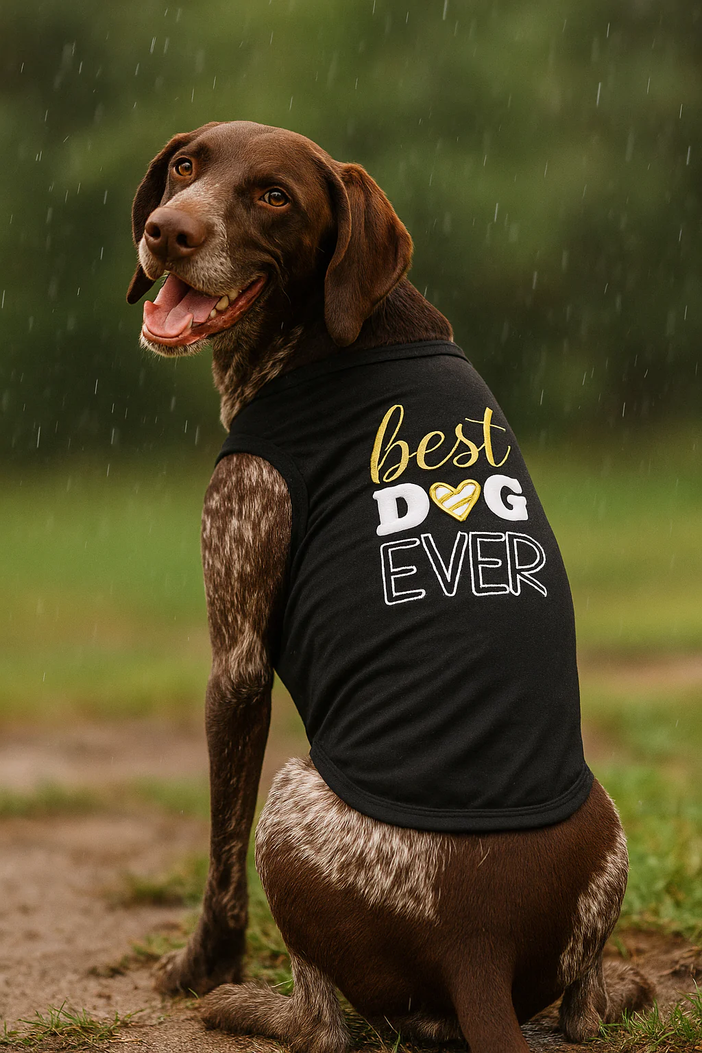 Parisian Pet 'Best Dog Ever' Cute Slogan Dog T-Shirt – Premium Cotton Pet Wear for Small Dogs & Cats, Black-Valentine's Day - Image 5