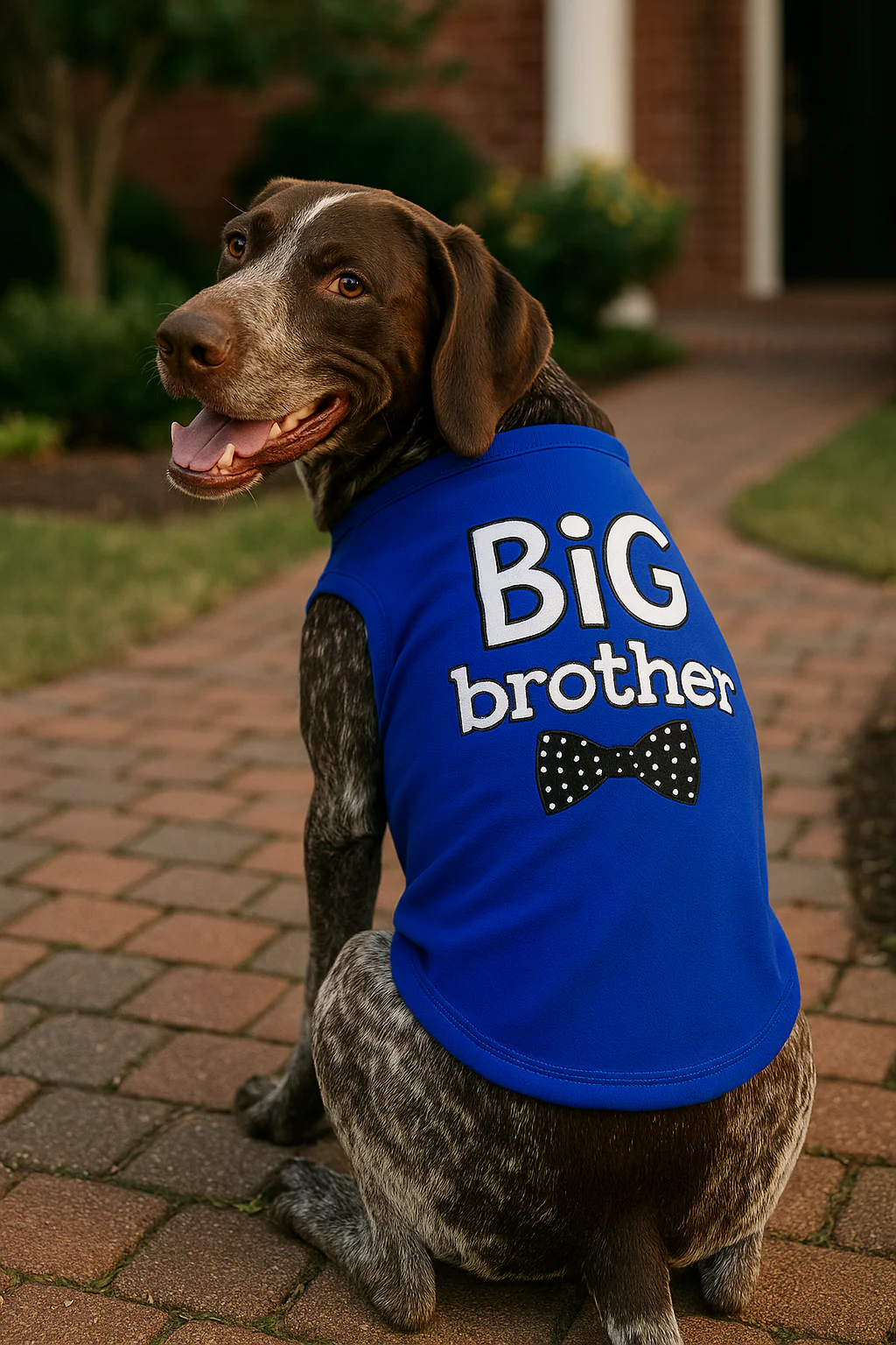 Parisian Pet 'Big Brother' Embroidered Pet T-Shirt – Cute Sibling Announcement Dog Shirt for Dogs & Cats, Blue - Image 6