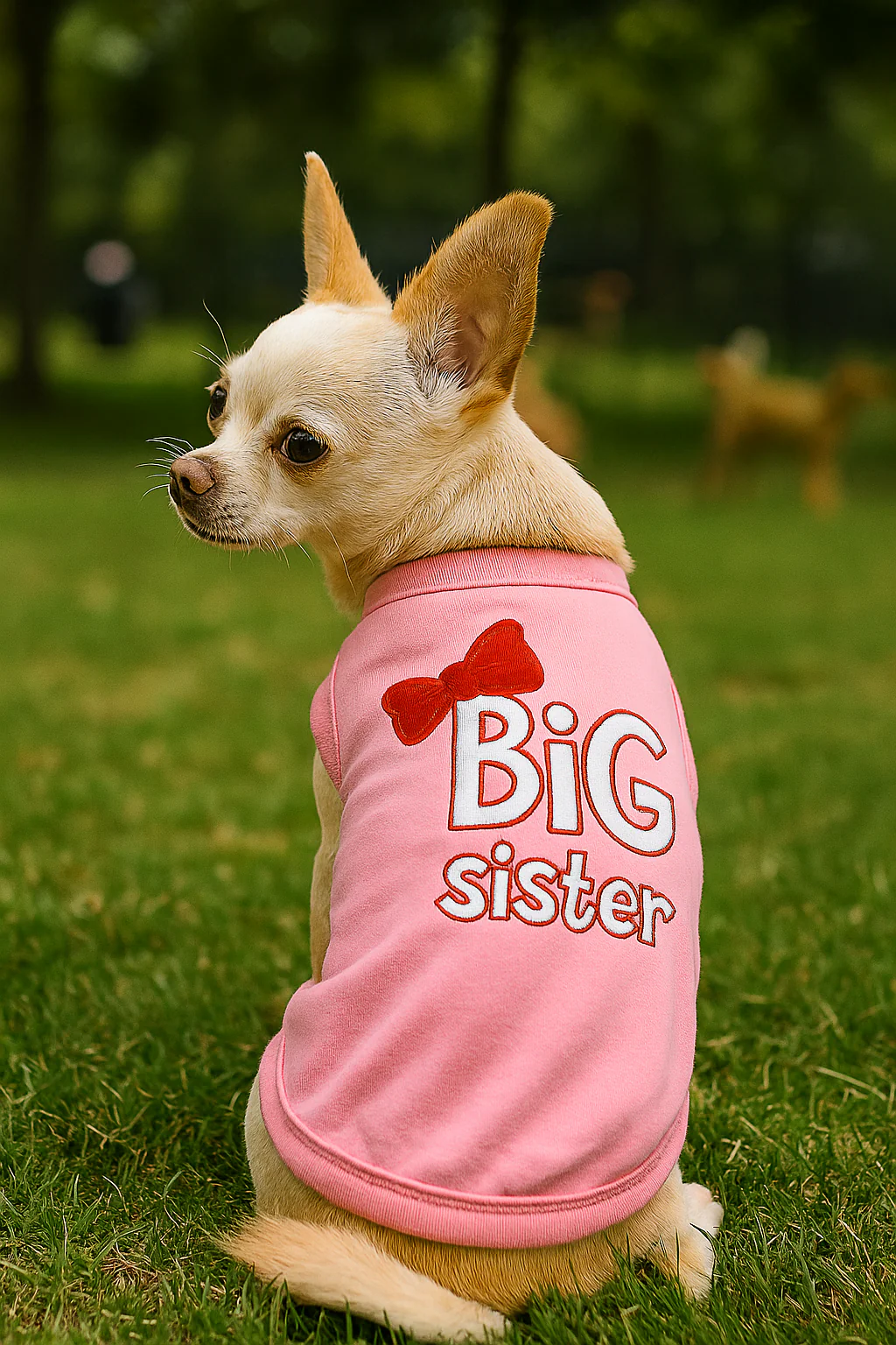 Parisian Pet 'Big Sister' Trendy Dog Apparel – Breathable Embroidered Pet Wear for Dogs & Cats, Pink - Image 5