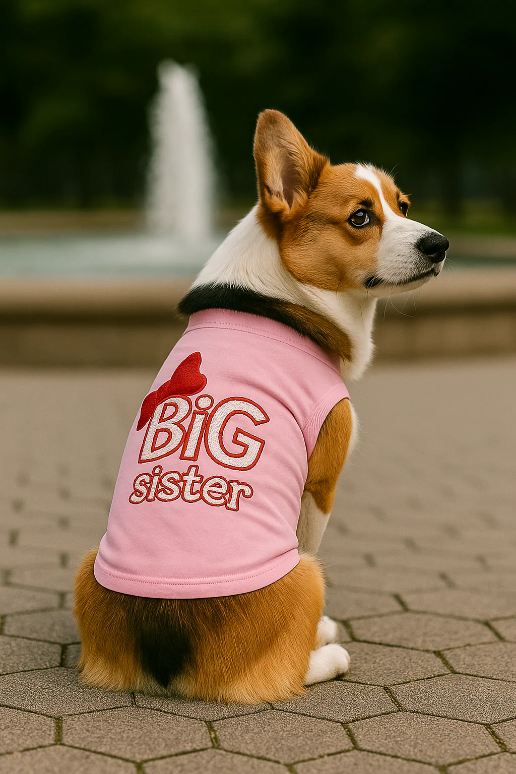 Parisian Pet 'Big Sister' Trendy Dog Apparel – Breathable Embroidered Pet Wear for Dogs & Cats, Pink - Image 7