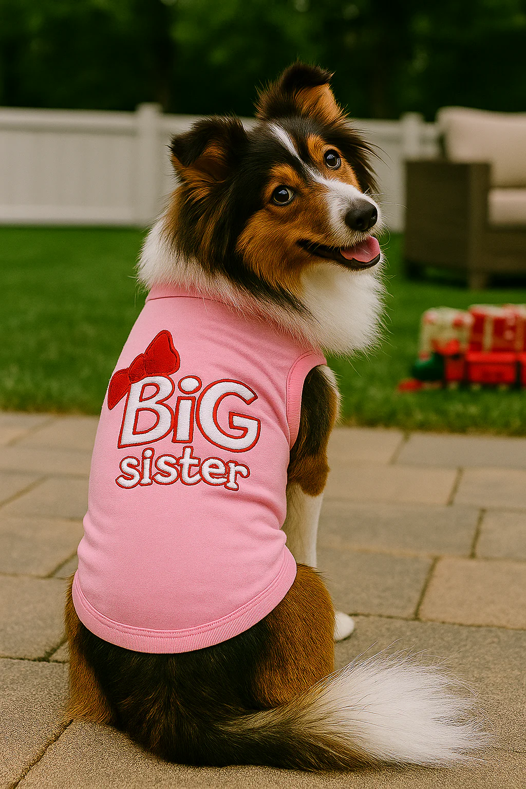 Parisian Pet 'Big Sister' Trendy Dog Apparel – Breathable Embroidered Pet Wear for Dogs & Cats, Pink - Image 8