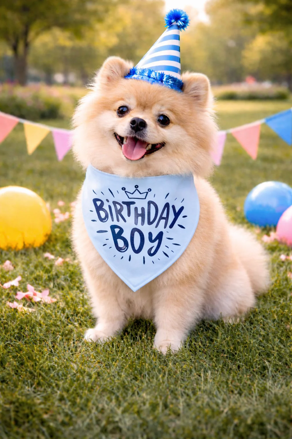 Parisian Pet 'Birthday Boy' Dog Bandana – Happy Birthday Pet Outfit, Fun Party Scarf for Dogs & Cats, Stylish & Comfy Celebration Clothing, Blue - Image 5
