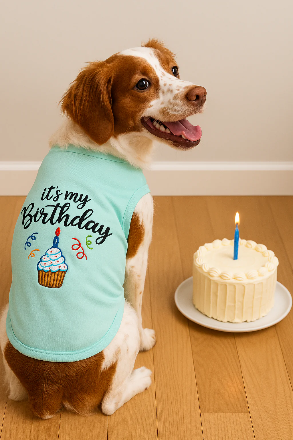 Parisian Pet 'Birthday Boy' Fun Slogan Dog T-Shirt –Premium Embroidered Celebratory Clothing for Dogs & Cats, Blue - Image 6