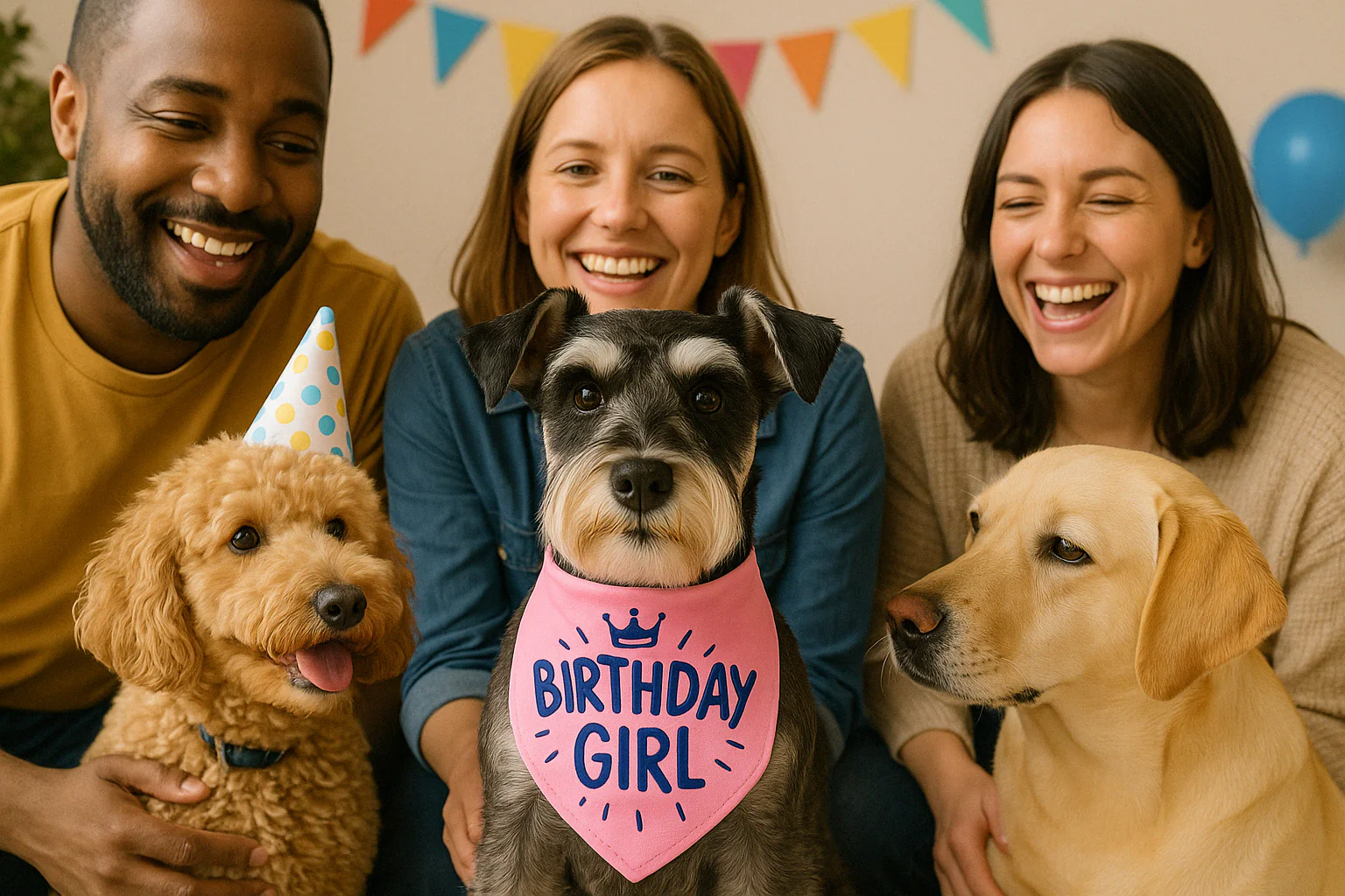 Parisian Pet 'Birthday Girl' Dog Bandana – Happy Birthday Pet Outfit, Party Scarf for Dogs & Cats, Perfect Gift & Accessories, Pink - Image 3