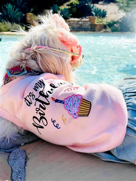 Parisian Pet 'Birthday Girl' Dog Shirt – Trendy and Breathable Party Outfit for Small Dogs & Cats, Pink - Image 3
