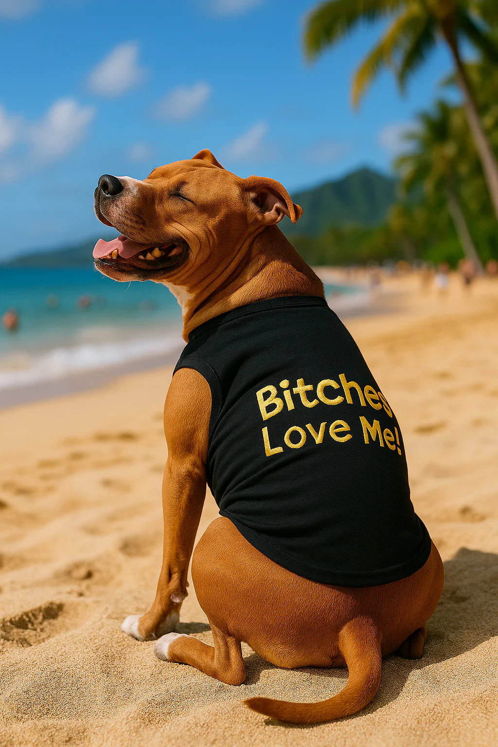 Parisian Pet 'Bitches Love Me' Funny Dog Shirt – Embroidered Cotton Pet T-Shirt for Dogs & Cats, Black-Valentine's Day - Image 4