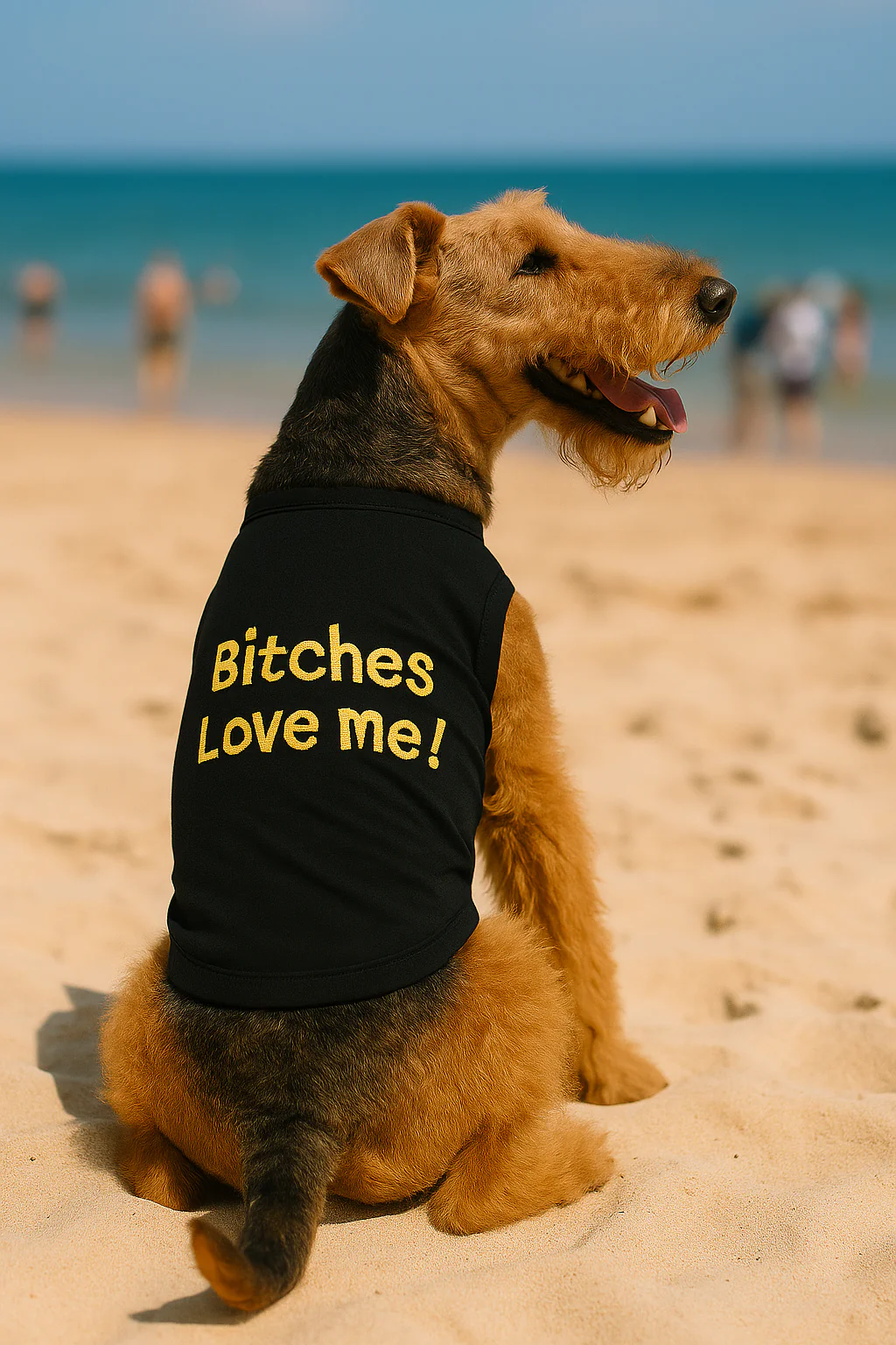 Parisian Pet 'Bitches Love Me' Funny Dog Shirt – Embroidered Cotton Pet T-Shirt for Dogs & Cats, Black-Valentine's Day - Image 5