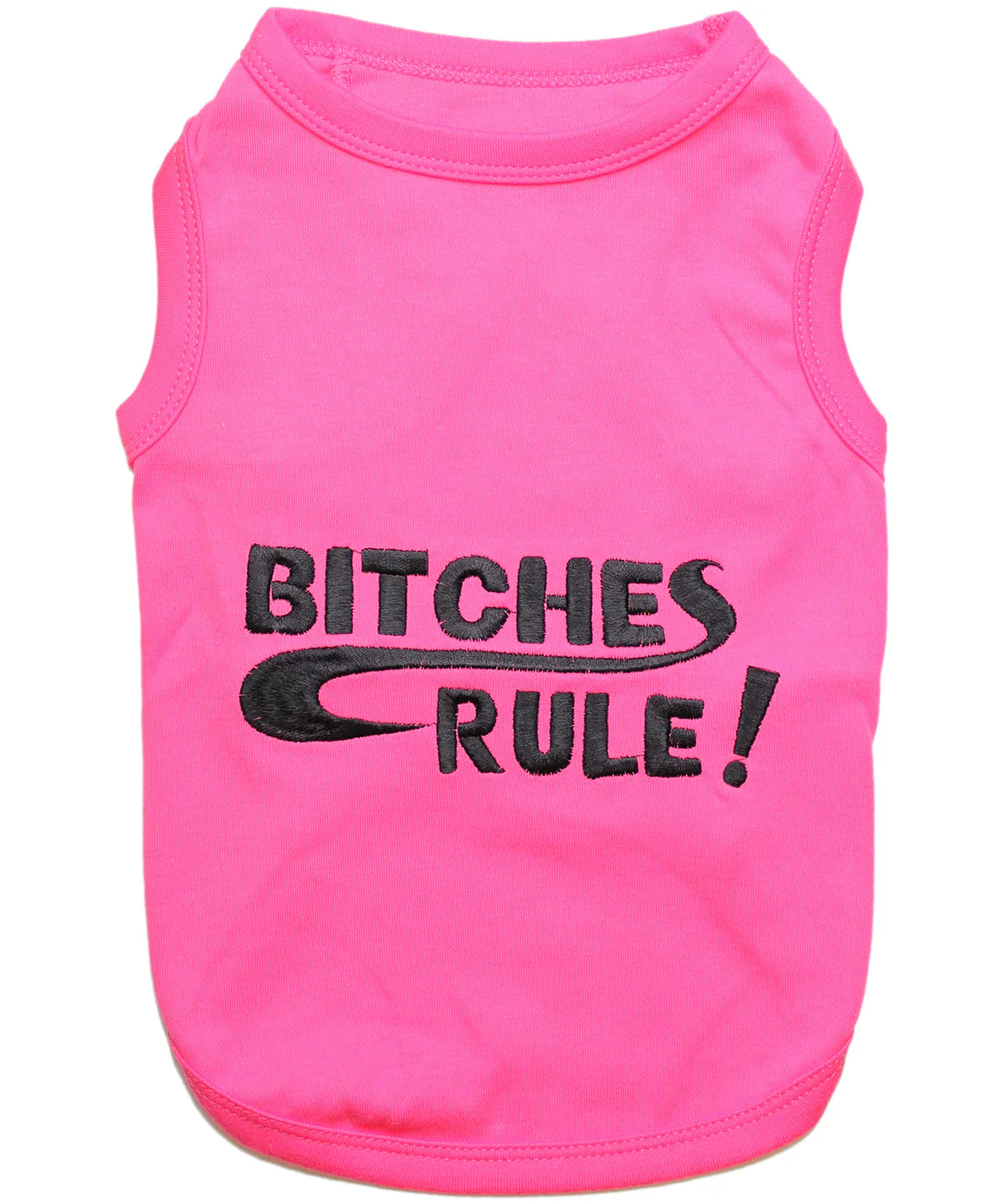 Parisian Pet 'Bitches Rule' Dog & Cat T-Shirt – Funny Embroidered Cotton Apparel, Comfortable & Stylish – Pink