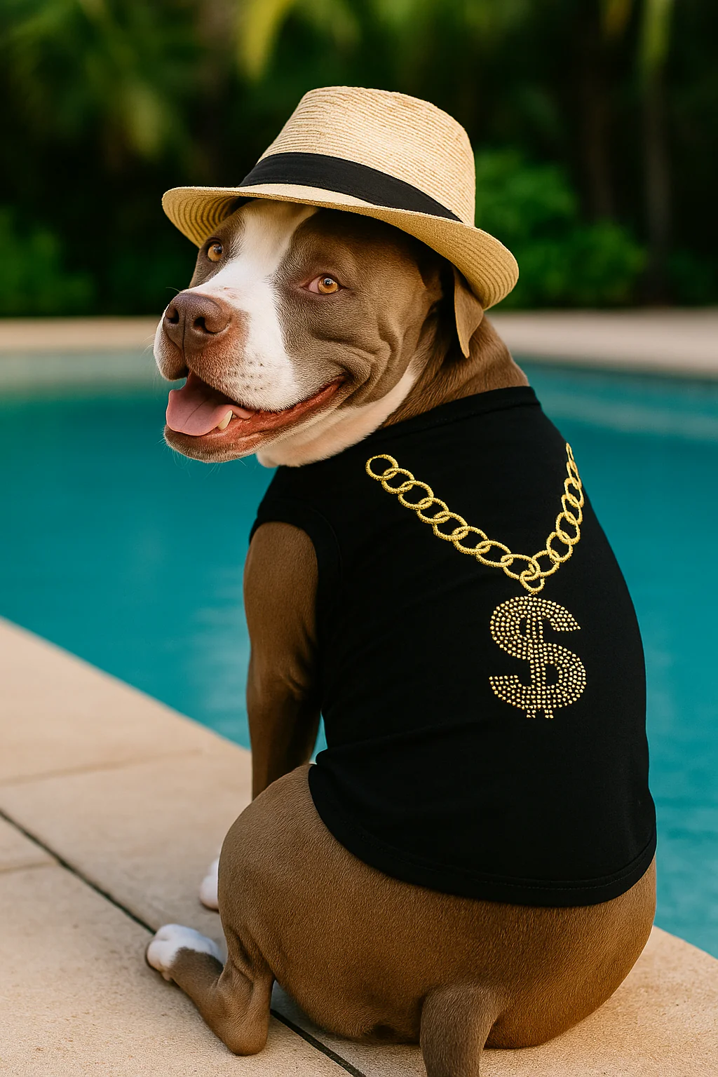 Parisian Pet 'Bling $' Dog Shirt – Sparkly Embroidered Pet T-Shirt for Dogs & Cats, Black - Image 5