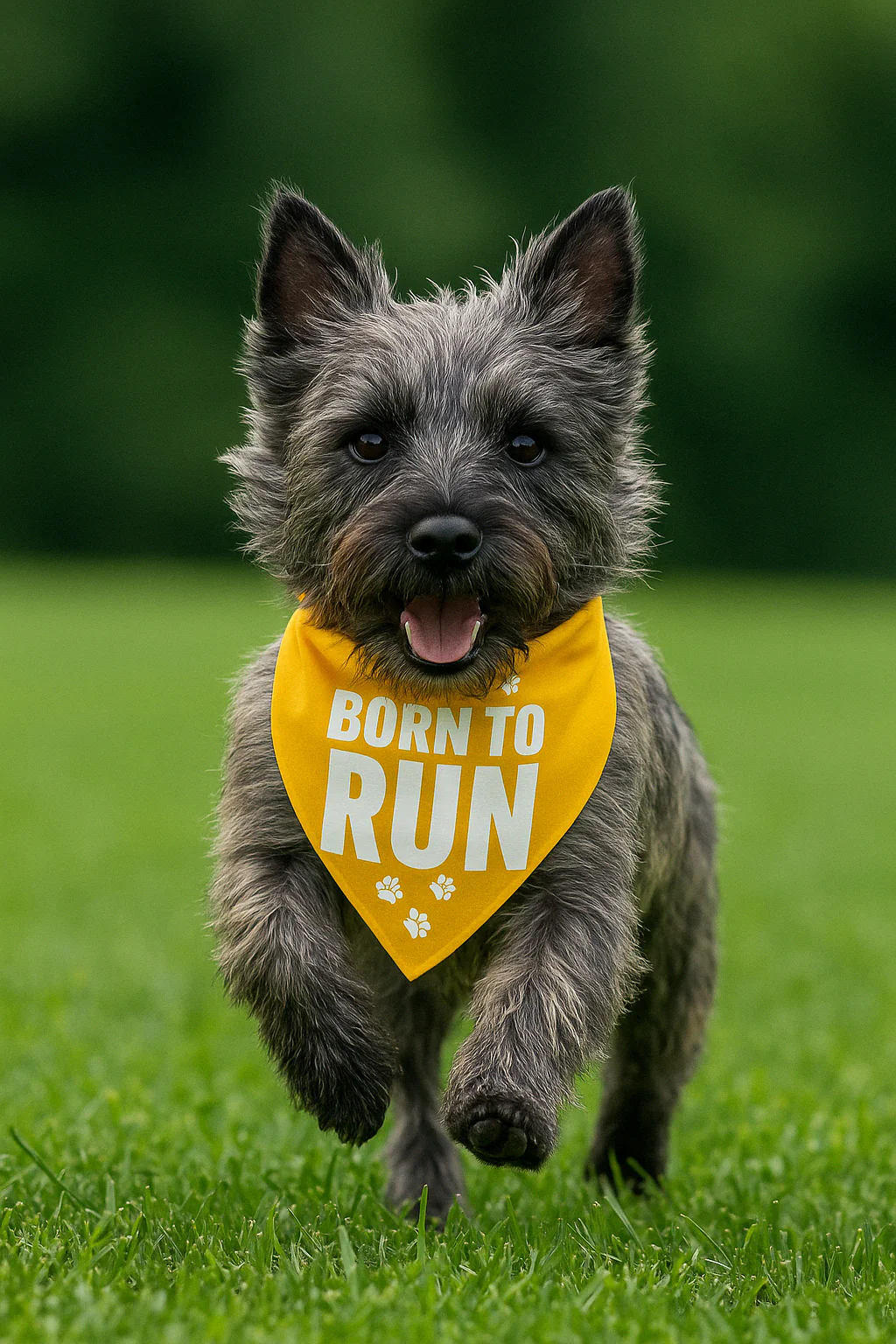 Parisian Pet 'Born to Run' Bandana - Fashionable, Soft, Comfortable Yellow Bandana for Dogs & Cats - Image 5