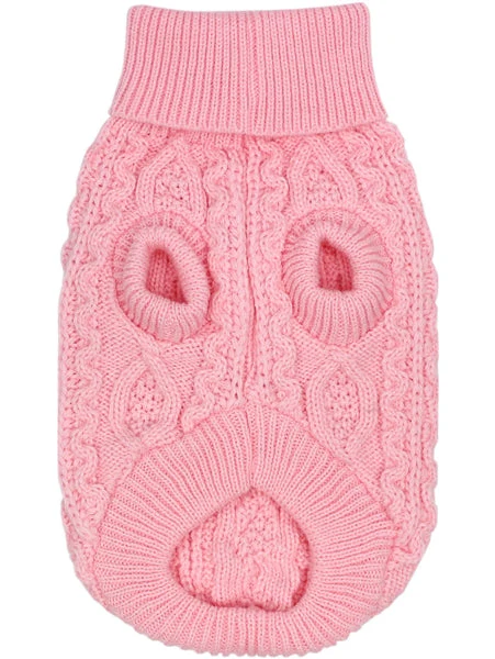 Parisian Pet 'Cable Knit Sweater' - Warm & Stylish Pet Sweater in Blush Pink for Dogs & Cats-Valentine's Day-Valentine's Day - Image 2