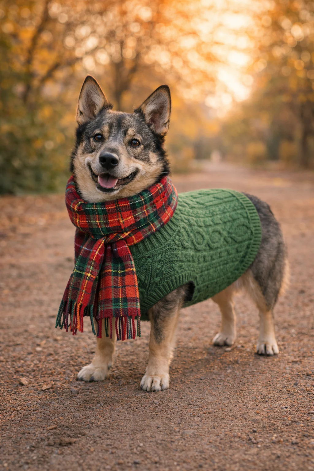 Parisian Pet 'Cable Knit Sweater' - Warm & Stylish Pet Sweater in Green for Dogs & Cats - Image 10