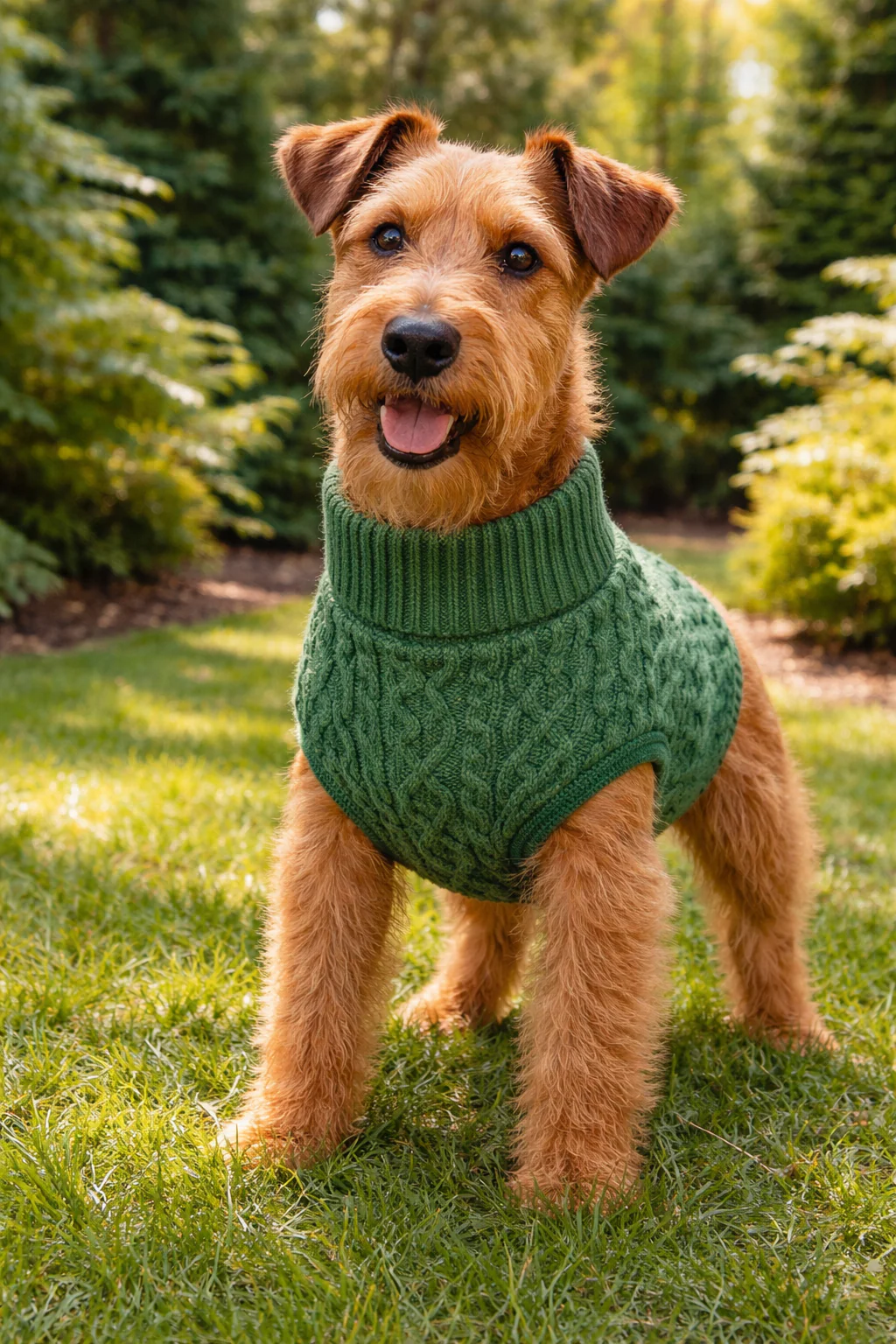 Parisian Pet 'Cable Knit Sweater' - Warm & Stylish Pet Sweater in Green for Dogs & Cats - Image 8