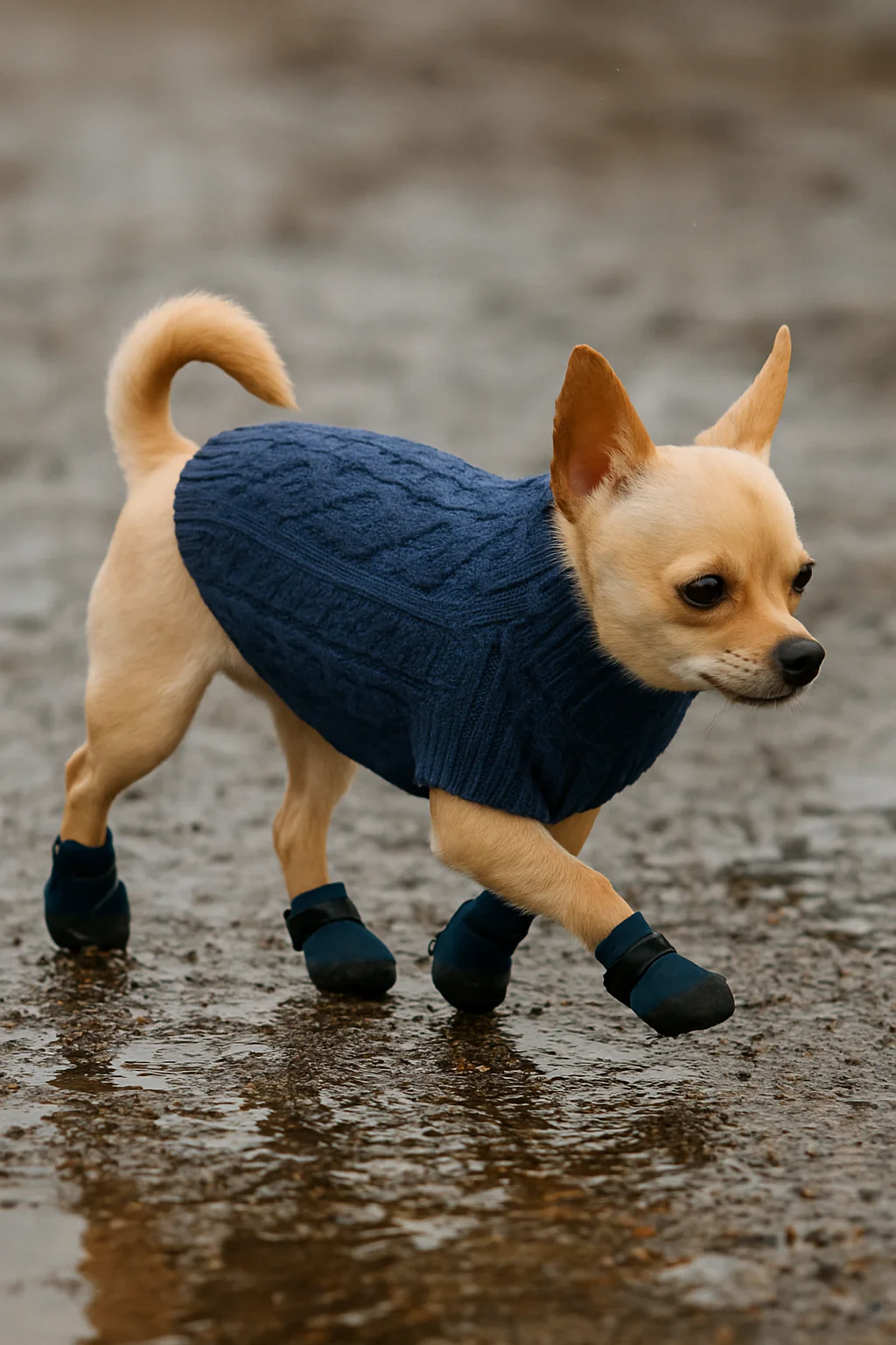 Parisian Pet 'Cable Knit Sweater' - Warm & Stylish Pet Sweater in Navy Blue for Dogs & Cats - Image 3
