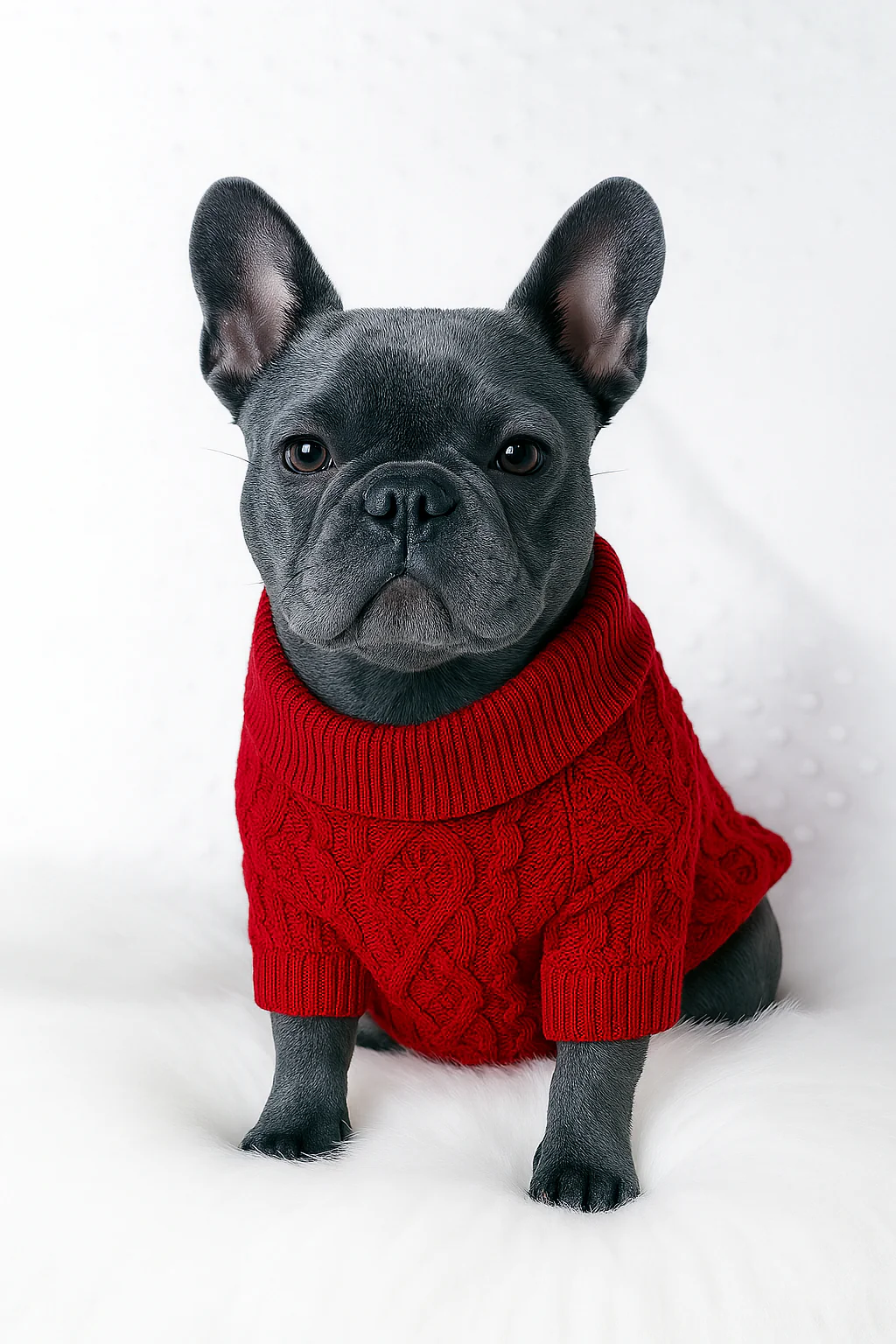 Parisian Pet 'Cable Knit Sweater' - Warm & Stylish Pet Sweater in Red for Dogs & Cats-Valentine's Day - Image 4