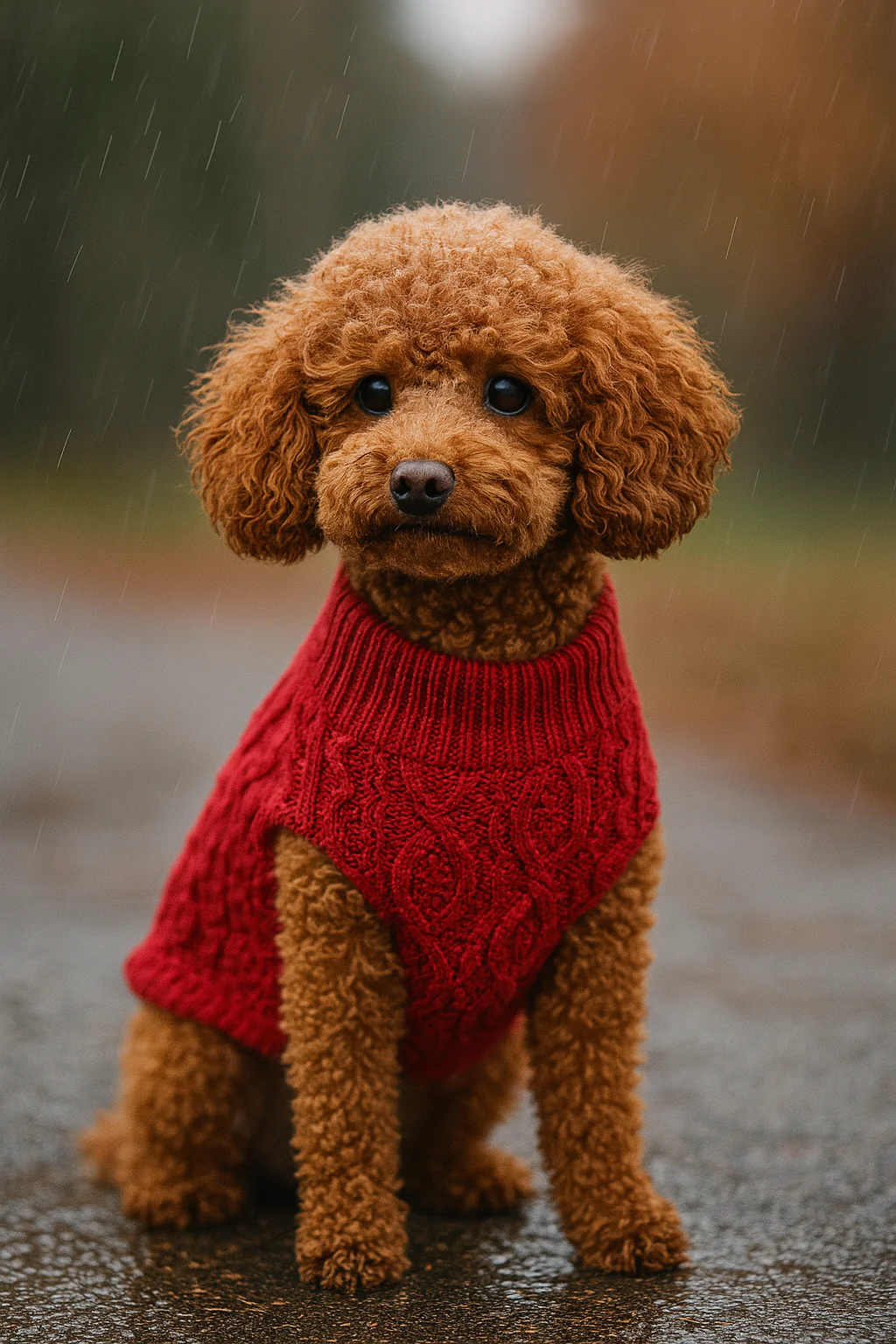 Parisian Pet 'Cable Knit Sweater' - Warm & Stylish Pet Sweater in Red for Dogs & Cats-Valentine's Day - Image 7