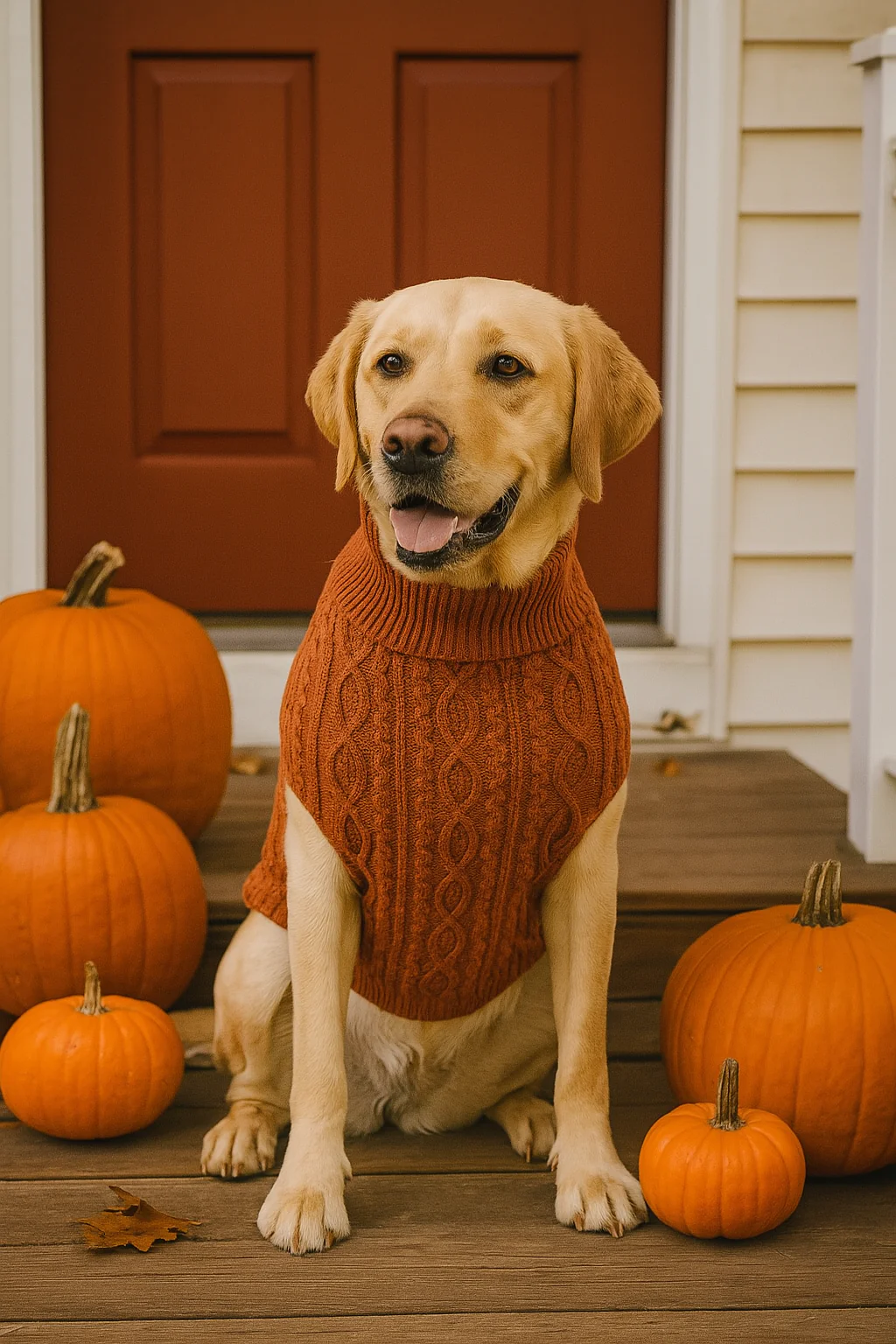 Parisian Pet 'Cable Knit Sweater' - Warm & Stylish Pet Sweater in Terracotta for Dogs & Cats - Image 7