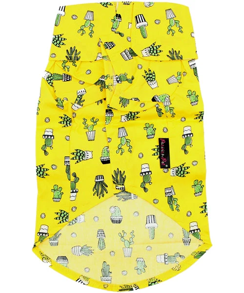 Parisian Pet 'Cactus Camp' Dog & Cat Shirt – Trendy Embroidered Tropical Pet Apparel, Lightweight & Comfortable – Yellow - Image 2