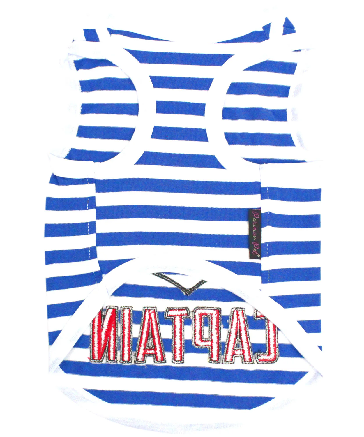 Parisian Pet 'Captain' Fun Sailor Dog Outfit – Soft and Breathable Nautical Pet Wear for Small Dogs & Cats, Blue & White Stripes - Image 2