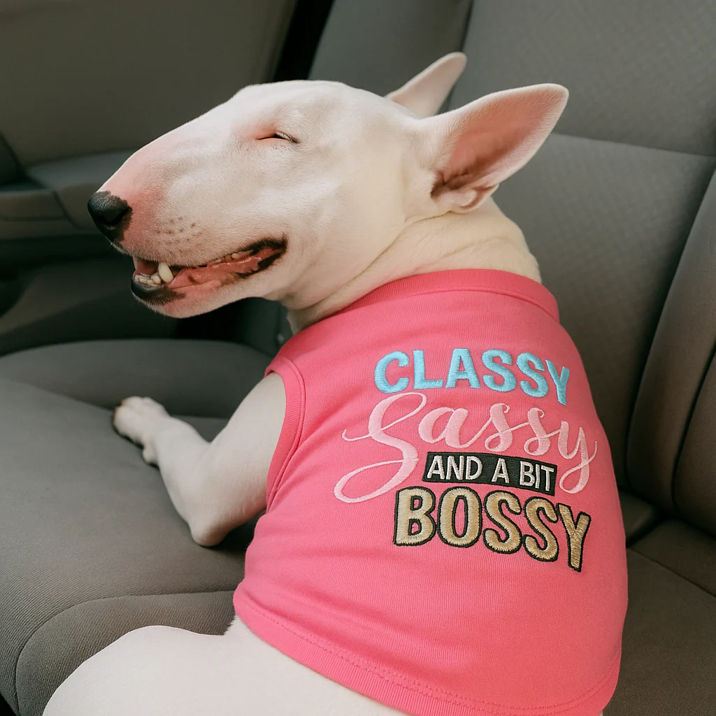 Parisian Pet 'Classy, Sassy, and a Bit Bossy' Dog & Cat T-Shirt – Trendy & Fun Pet Apparel - Pink - Image 5