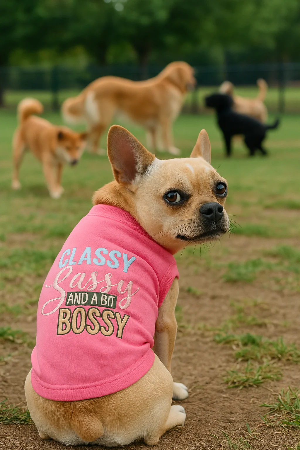 Parisian Pet 'Classy, Sassy, and a Bit Bossy' Dog & Cat T-Shirt – Trendy & Fun Pet Apparel - Pink - Image 7