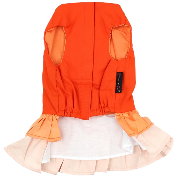 Parisian Pet 'Color Block Garden Dress' for Dogs and Cats, Comfortable and Stylish, Summer Outfit, Orange - Image 2