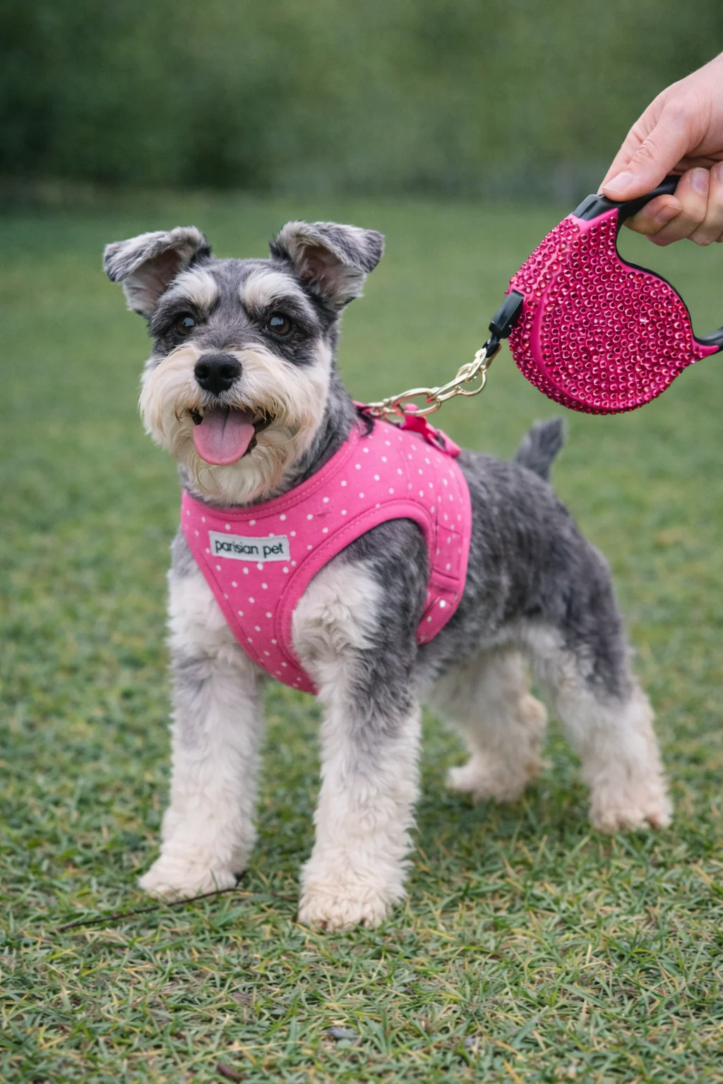 Parisian Pet 'Crystal Retractable Leash Dark Pink' for Dogs & Cats – Durable, Stylish 16-Foot Leash with Ergonomic Handle - Image 6