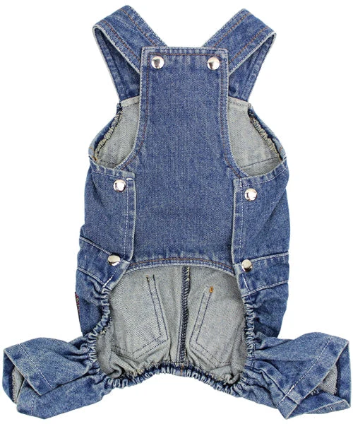 Parisian Pet 'Denim Overalls' – Durable and Trendy Pet Overalls for Dogs & Cats-Blue - Image 2