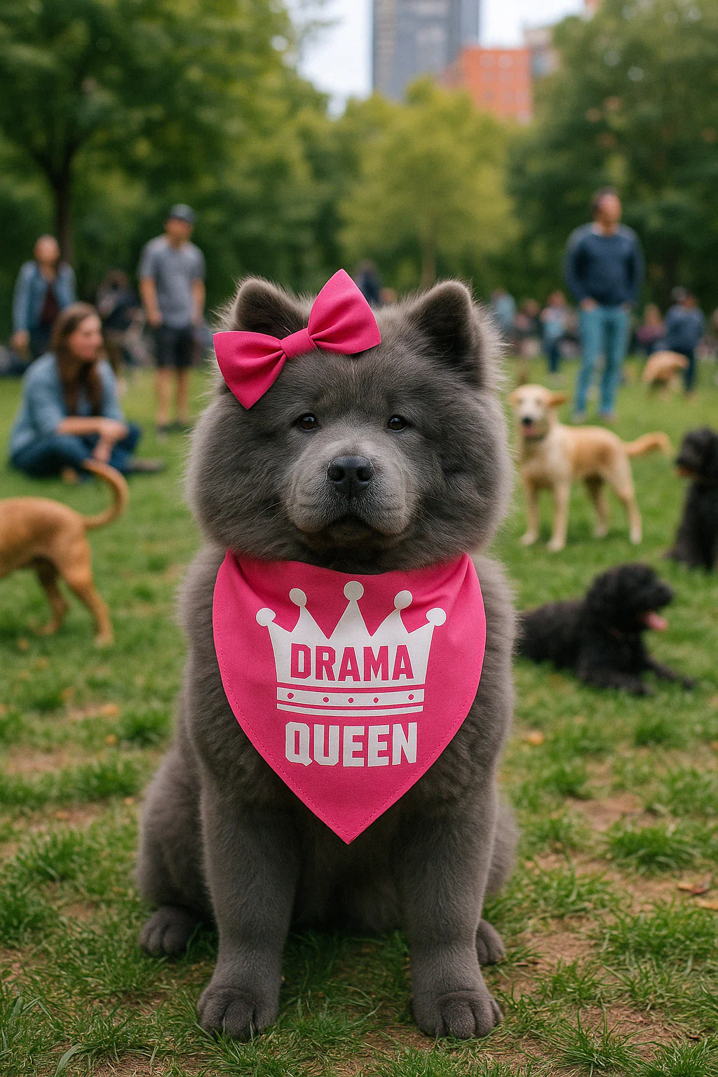 Parisian Pet 'Drama Queen' Bandana for Dogs & Cats - Fashionable, Comfortable, Fun Pink Dog & Cat Bandana, Trendy Pet Accessory - Image 3