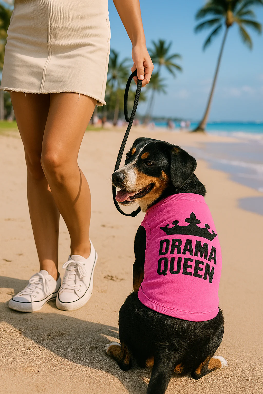 Parisian Pet 'Drama Queen' Embroidered Dog & Cat Shirt - Trendy Pet Apparel, Pink - Image 6