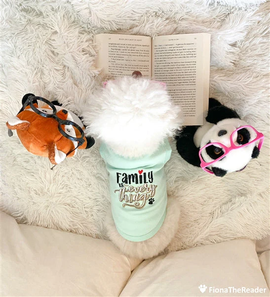 Parisian Pet 'Family is Everything' Comfortable Dog Shirt – Embroidered Pet Clothing for Dogs & Cats, Light Blue-Valentine's Day - Image 3