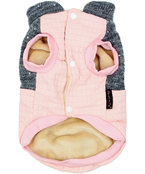 Parisian Pet 'Fancy Flower Quilted Jacket' for Dogs & Cats, Warm Pet Outerwear, Quilted Floral Dog Jacket - Valentine's Day - Image 2