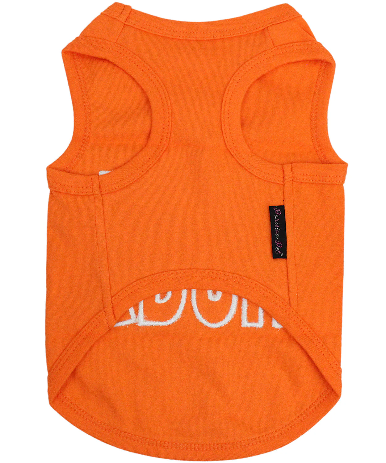Parisian Pet 'Free Hugs' Embroidered Dog T-Shirt – Trendy Casual Outfit for Small Dogs & Cats, Orange - Valentine's Day - Image 2