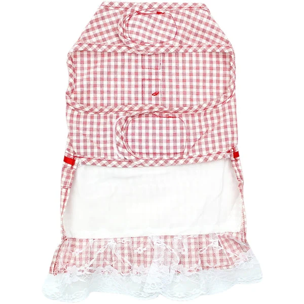 Parisian Pet 'Gingham Countryside Dress' Dog & Cat Shirt – Elegant Country Style Dog Dress –Red- Valentine's Day - Image 2
