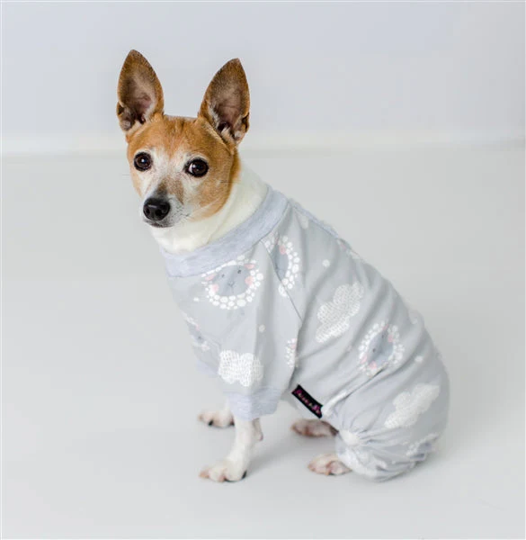 Parisian Pet 'Grey Sheep' Pajama for Dogs & Cats, Designer Pet Sleepwear, Cozy Dog Pajama Set, Grey - Image 5