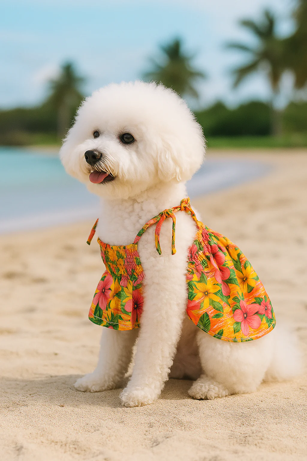 Parisian Pet 'Hawaiian Dress' Dog & Cat Shirt – Island-Themed Vacation Pet Apparel – Orange - Image 7