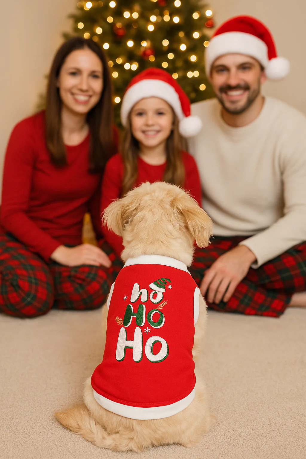 Parisian Pet 'Ho Ho Ho' Pet Holiday Shirt - Christmas Dog Outfit, Red - Image 5
