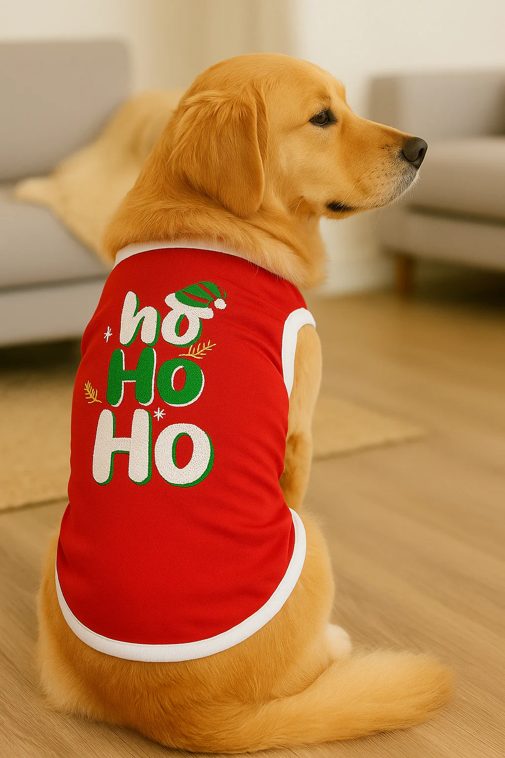 Parisian Pet 'Ho Ho Ho' Pet Holiday Shirt - Christmas Dog Outfit, Red - Image 7