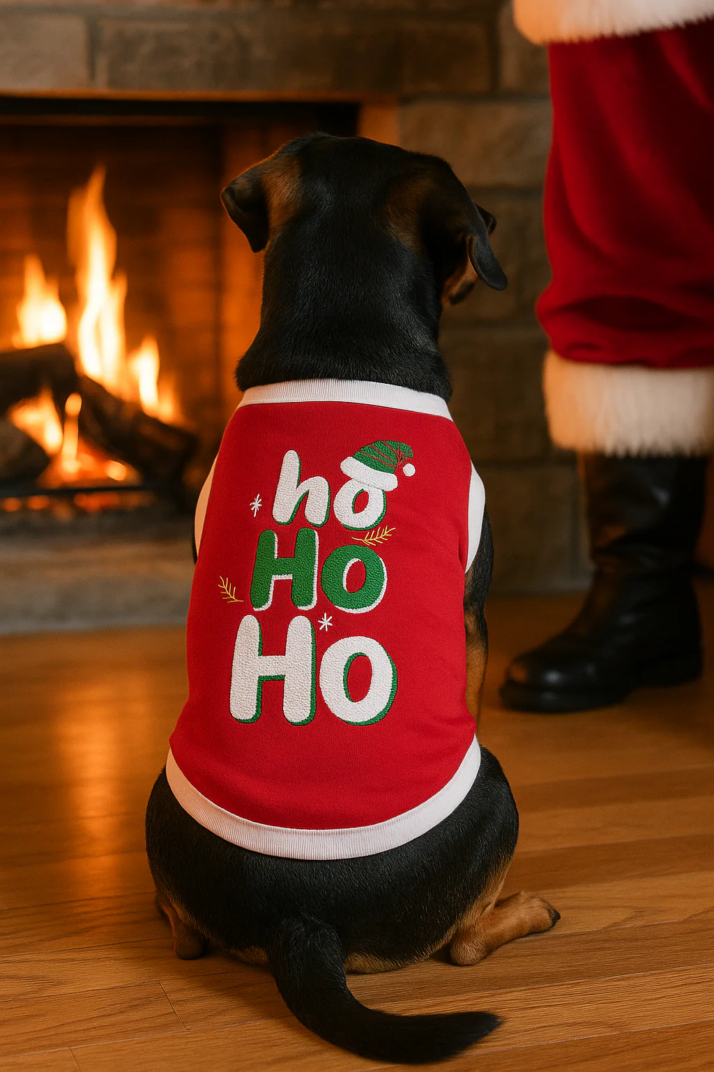 Parisian Pet 'Ho Ho Ho' Pet Holiday Shirt - Christmas Dog Outfit, Red - Image 8