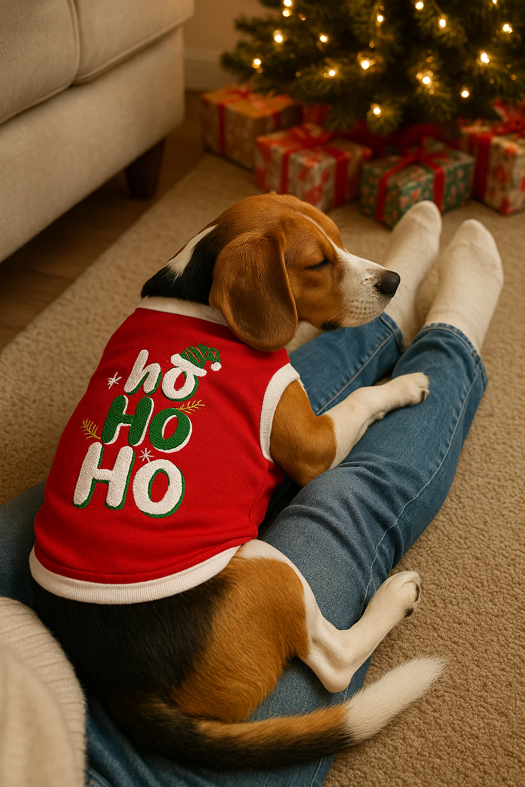 Parisian Pet 'Ho Ho Ho' Pet Holiday Shirt - Christmas Dog Outfit, Red - Image 9