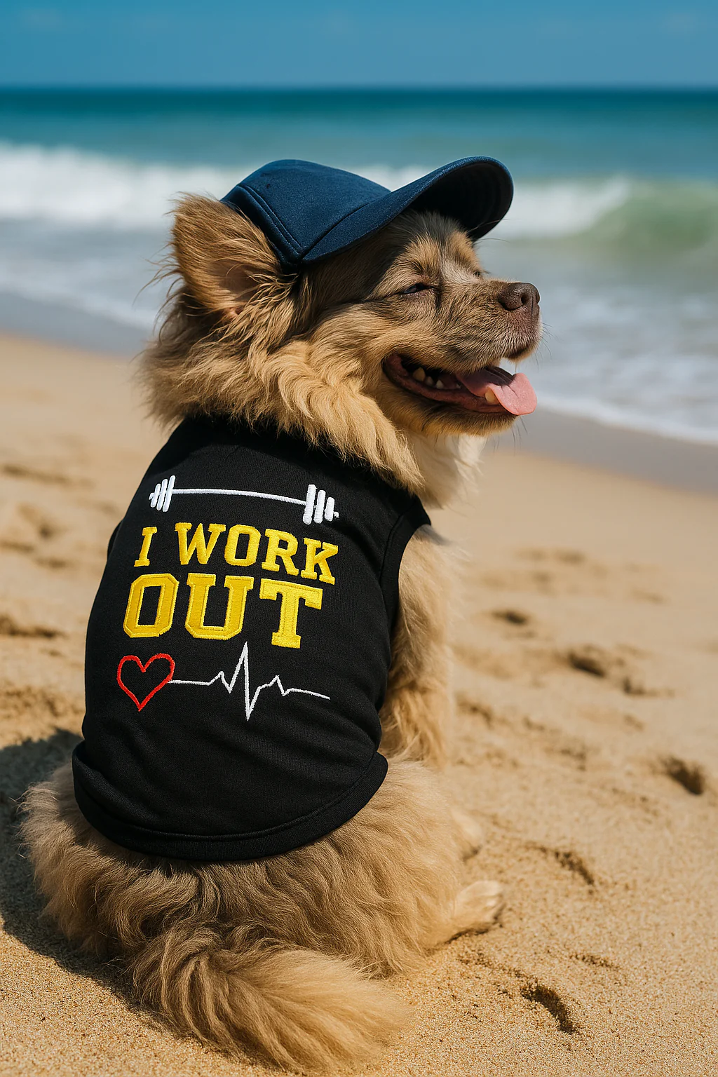 Parisian Pet 'I Work Out' Trendy Dog Apparel – Playful Slogan Dog Shirt for Dogs & Cats, Black - Image 7