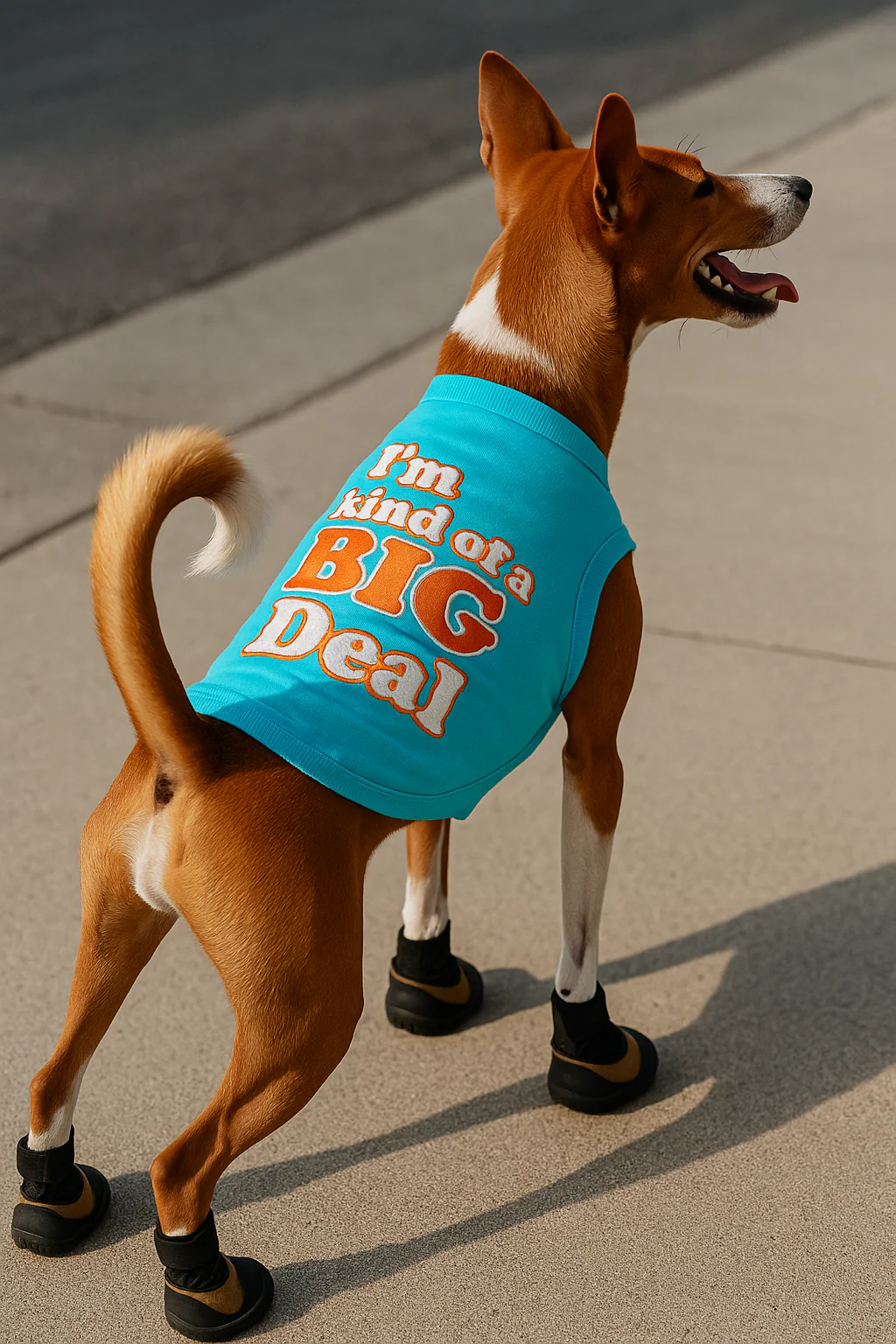 Parisian Pet 'I'm Kind of a Big Deal' Humorous Dog Shirt – Embroidered Graphic Pet T-Shirt for Dogs & Cats, Light Blue - Image 4