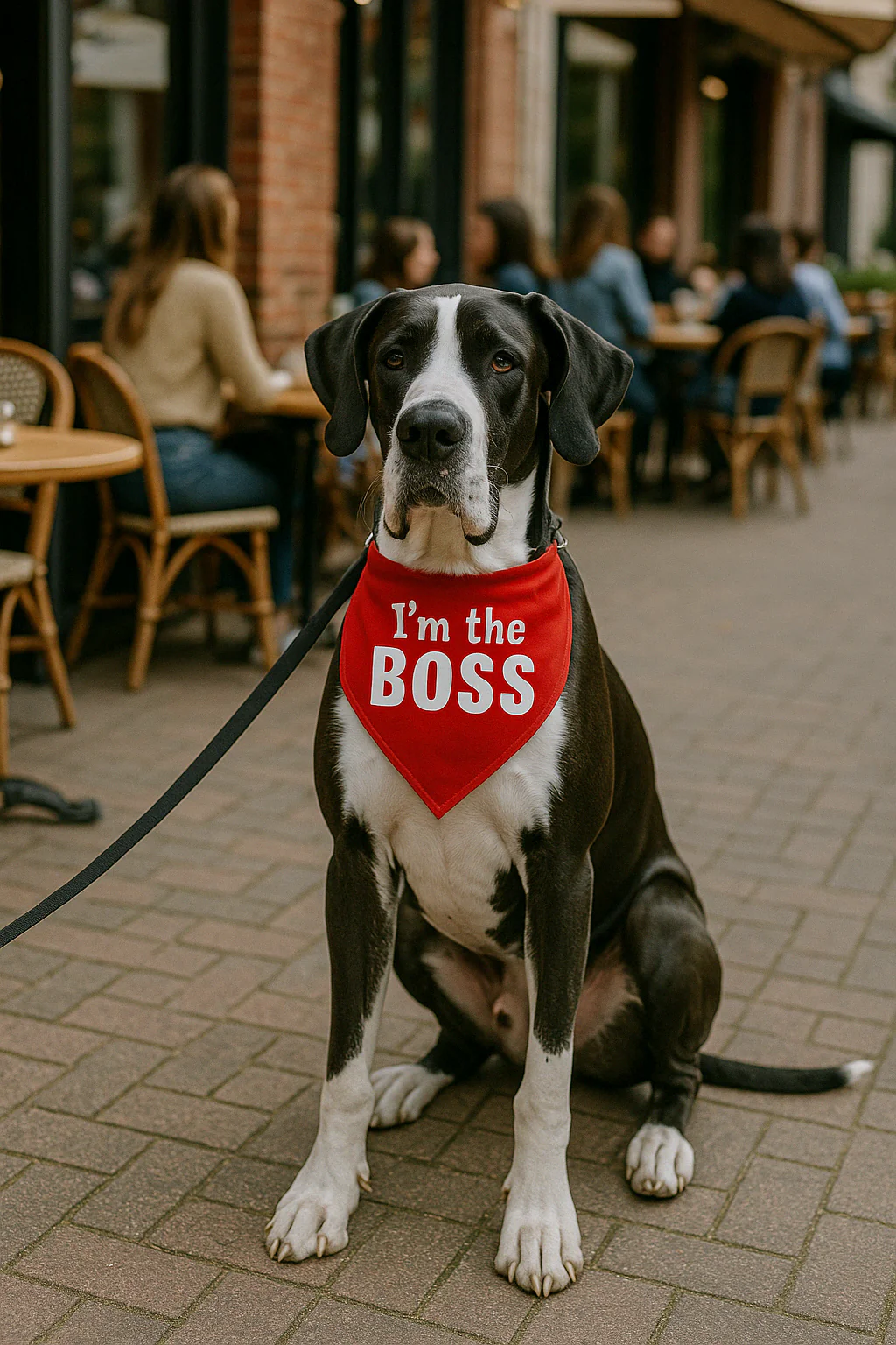 Parisian Pet 'I'm The Boss' Bandana for Dogs & Cats - Trendy, Comfortable, Funny Red Pet Bandana, Fashionable Dog & Cat Accessory - Image 4